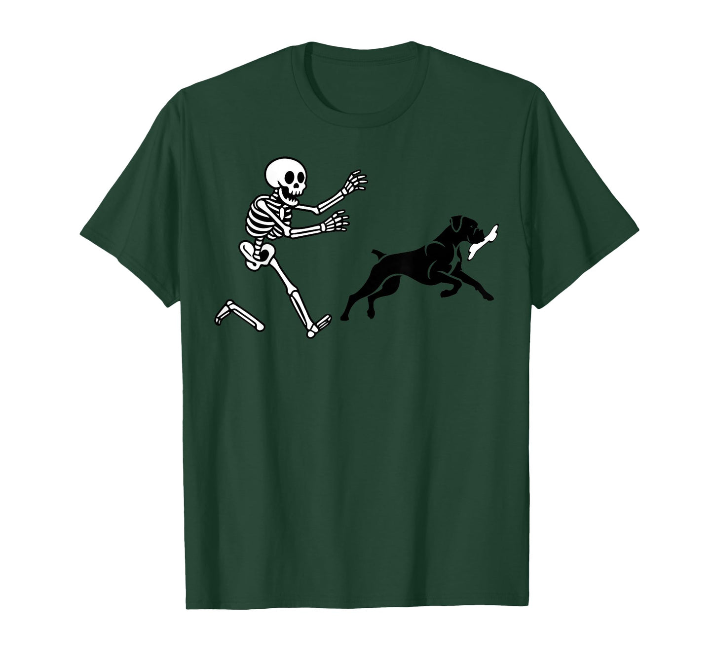 Funny Boxer Running Skeleton Halloween T-Shirt