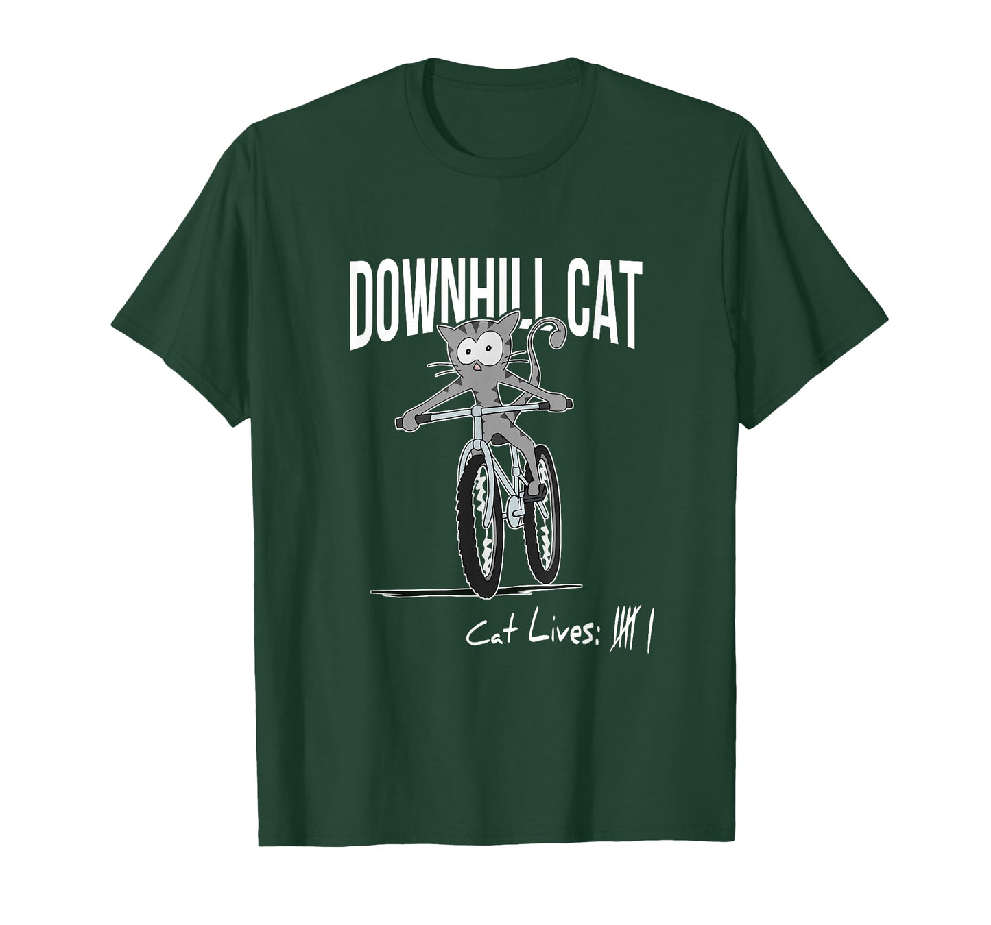 Funny Counting Cat Lives Cyclist Downhill Cat MTB Biking T-Shirt