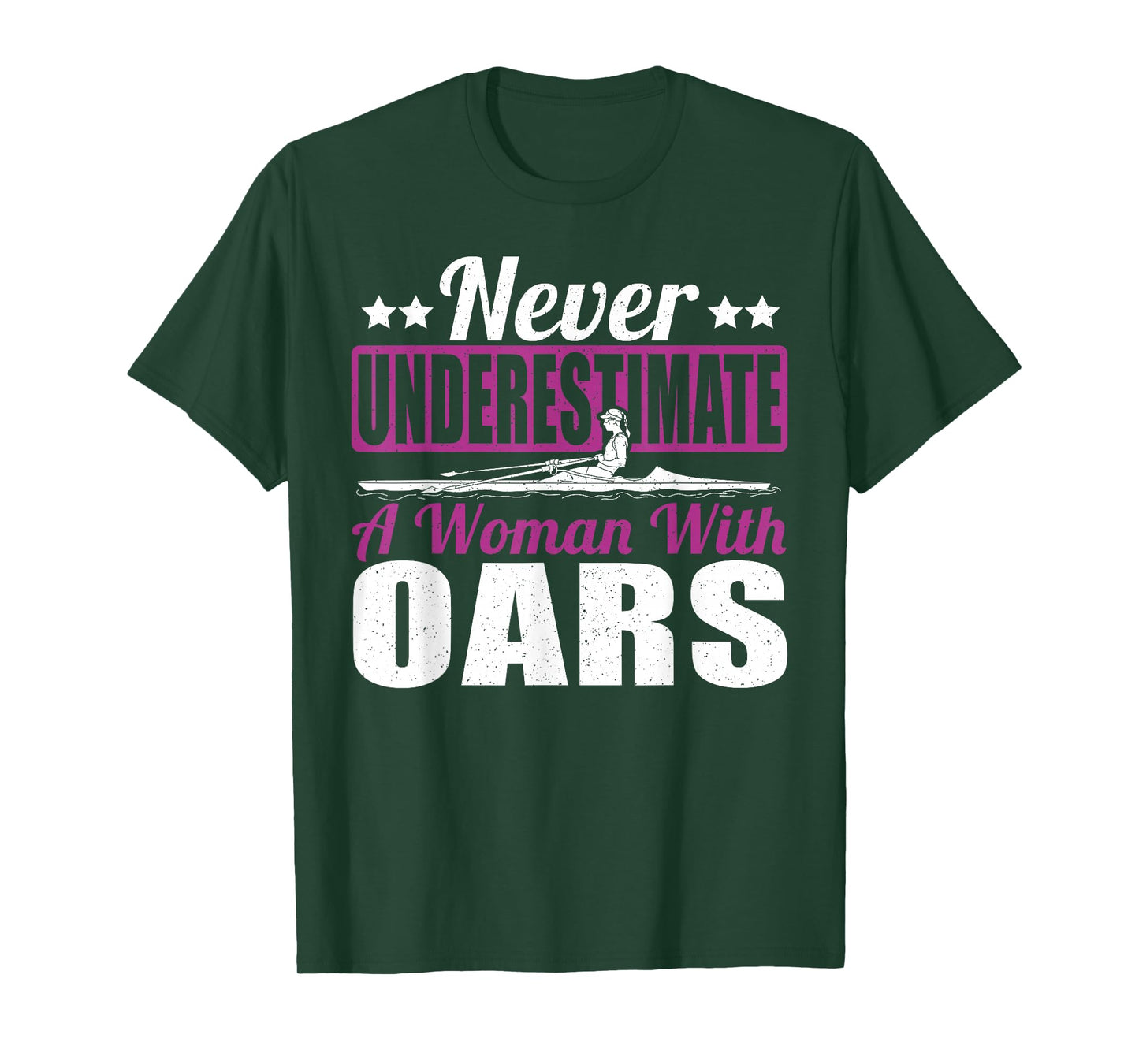 Never Underestimate A Woman With Oars Rower Rowing Boat T-Shirt