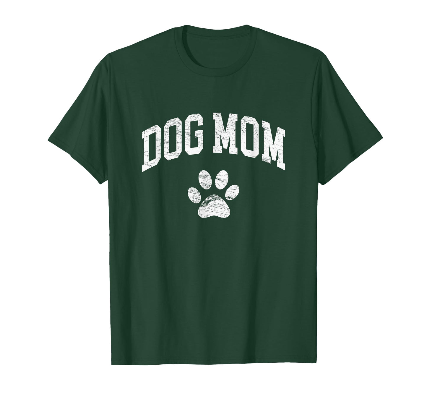 Dog Mom - Vintage Distressed Design - Funny Dog Paw T-Shirt Small