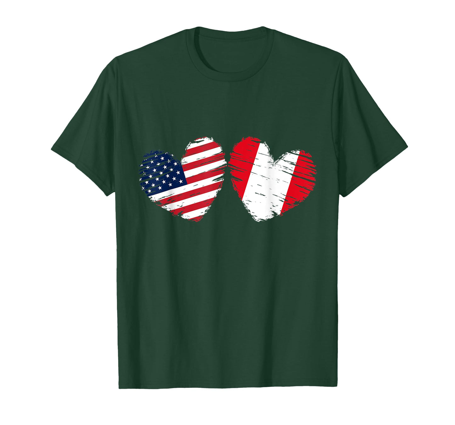 USA Peru Flag Heart Valentines Day Peruvian American T-Shirt