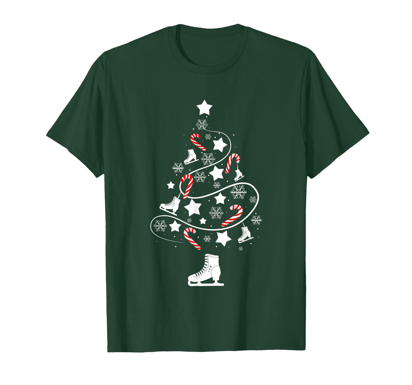 Ice Skating Christmas Tree Xmas Skaters Funny Winter Sports T-Shirt