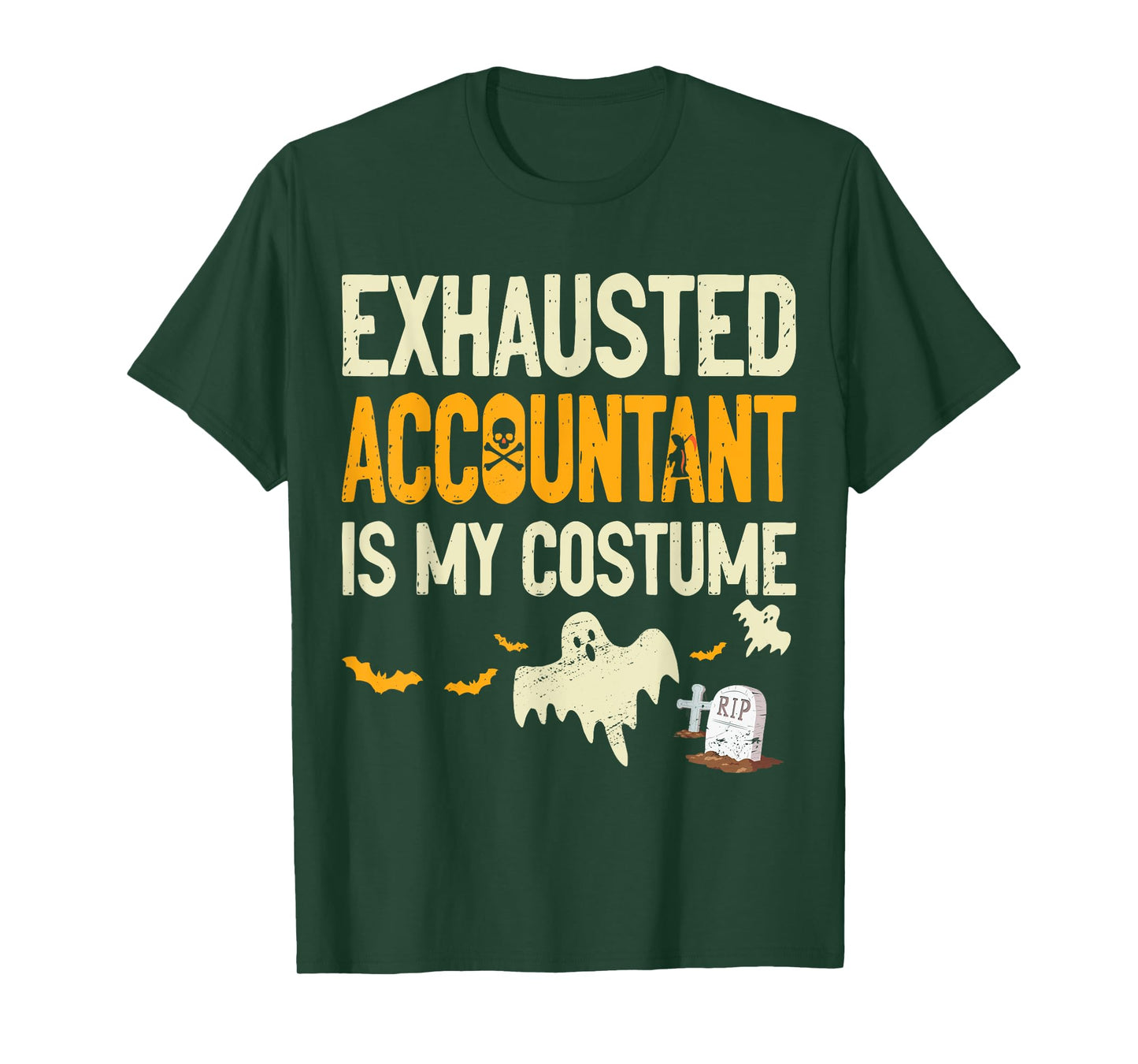 Exhausted Accountant CPA Halloween Funny Accountant T-Shirt