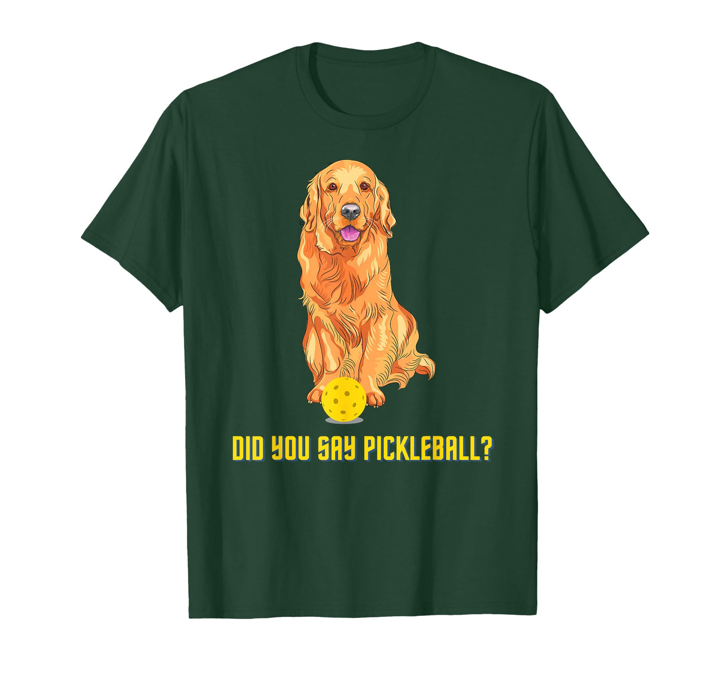Cute Golden Retriever Pickleball Dog T-Shirt