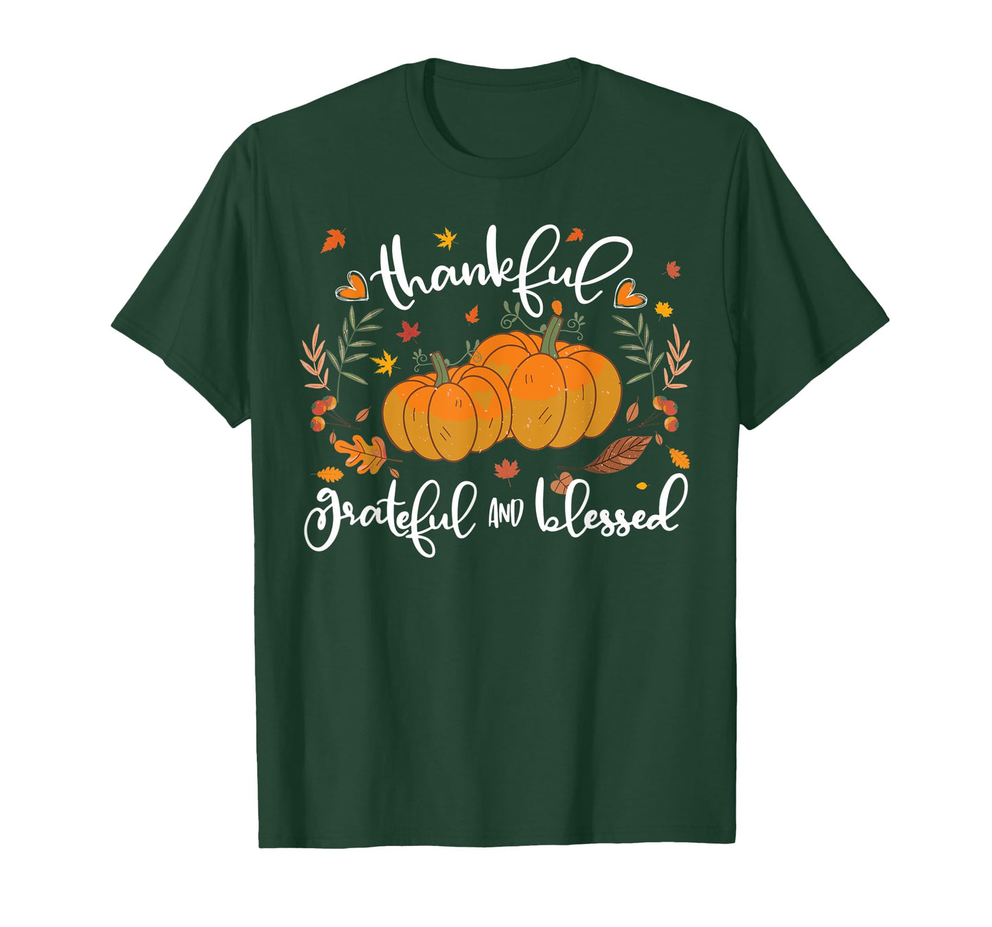 Thankful Grateful Blessed Shirt for Women Halloween Pumpkin T-Shirt