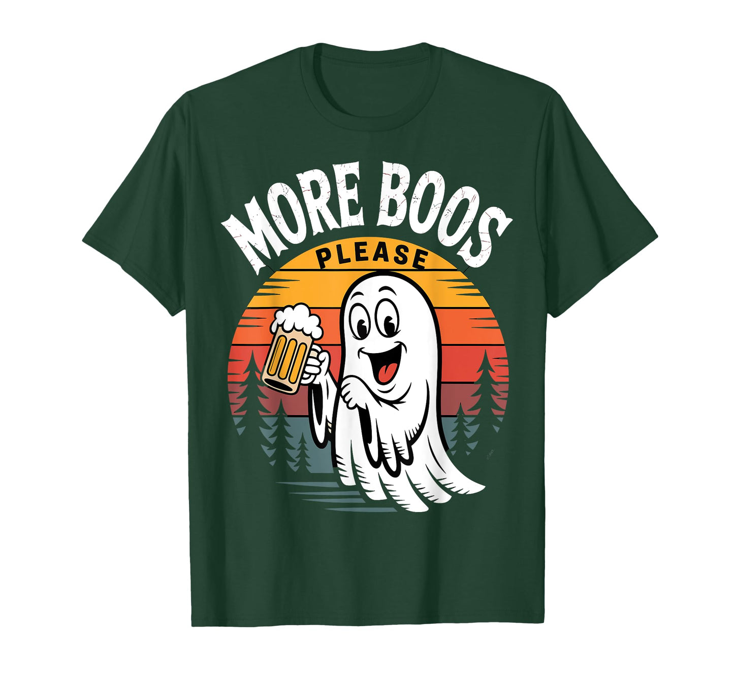 More Boos Please Funny Ghost Beer Halloween T-Shirt