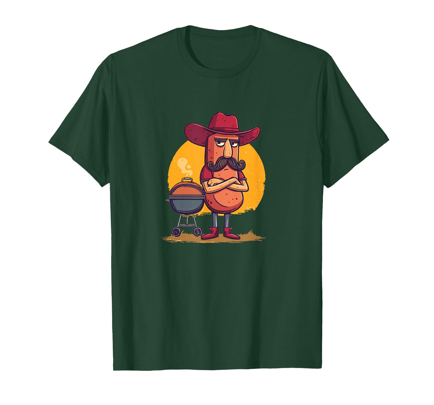 Grumpy Hotdog Weenie Look for BBQ and Beard Lovers T-Shirt