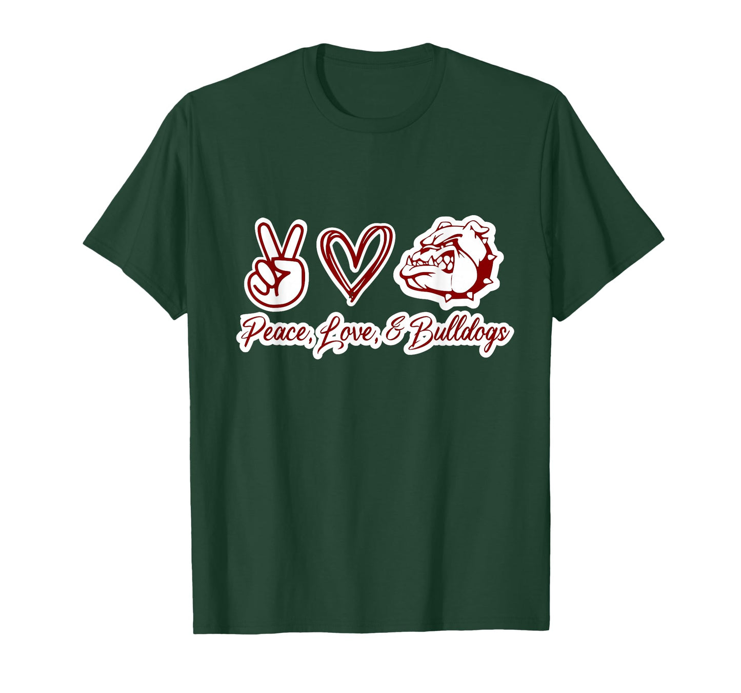 Peace Love and Bulldogs T-Shirt