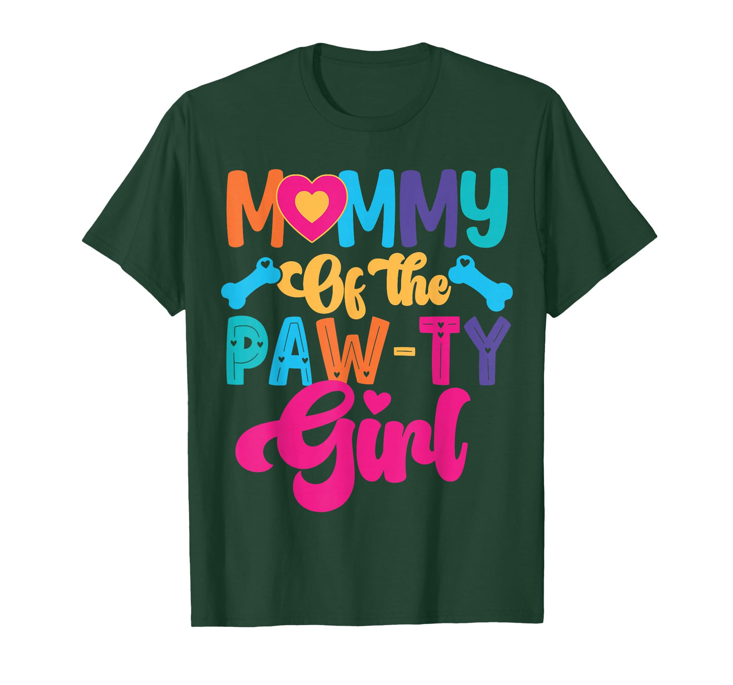 Mommy of The Birthday Girl Dog Paw Family Matching Party T-Shirt