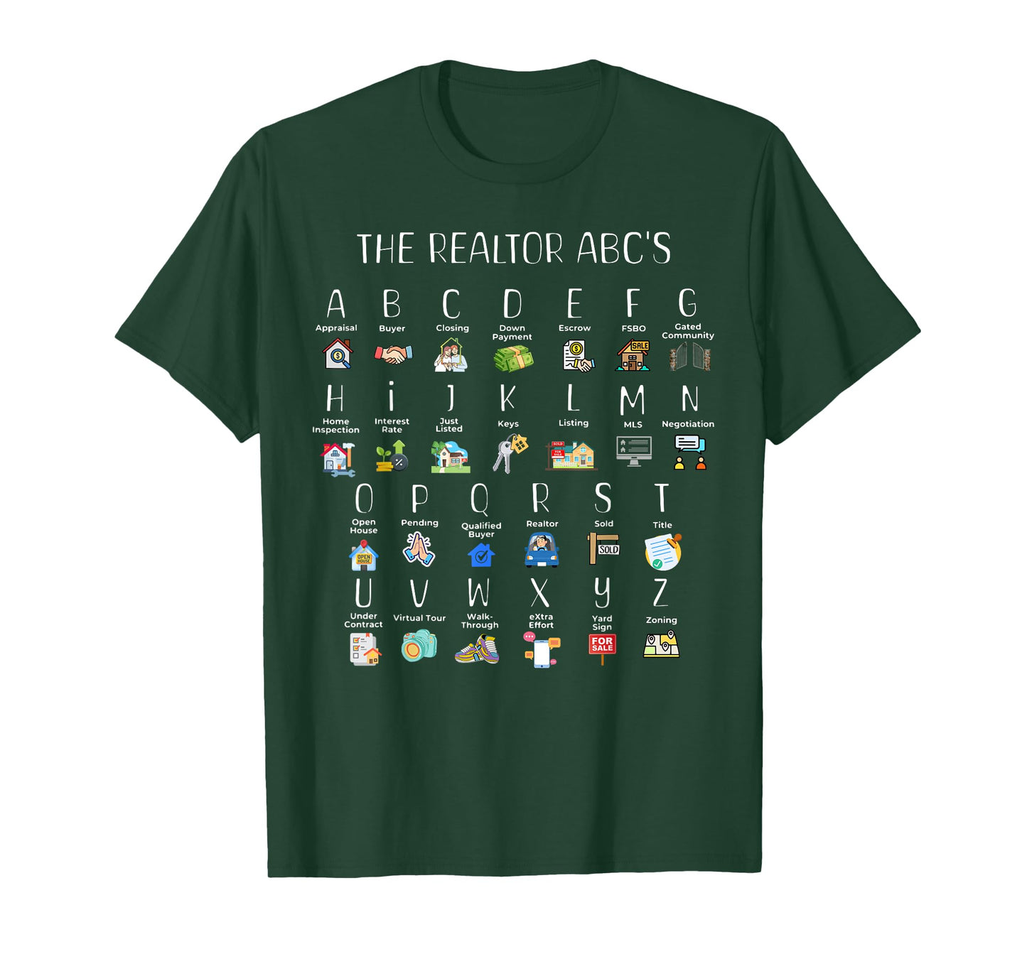 Realtor Abcs Alphabet Real Estate Agent Realtor House Broker T-Shirt