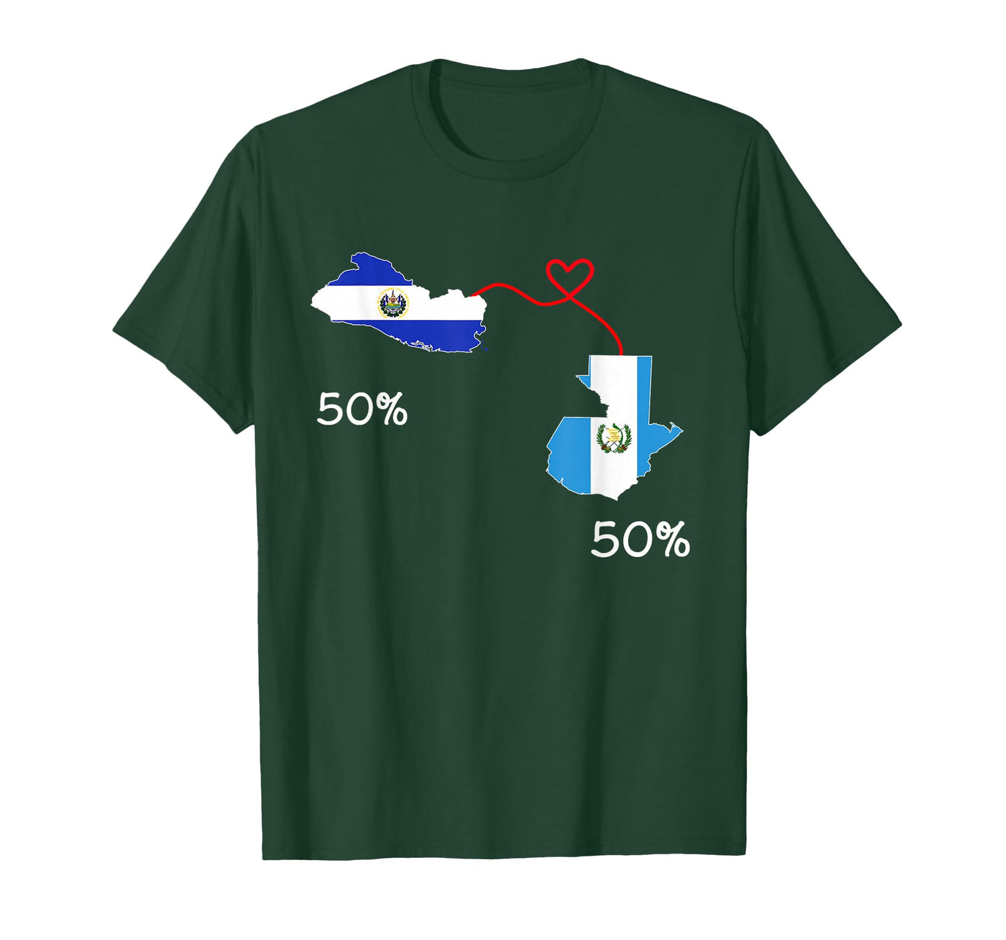 Half salvadorian Half Guatemalan Flag Map Guatemala T-Shirt