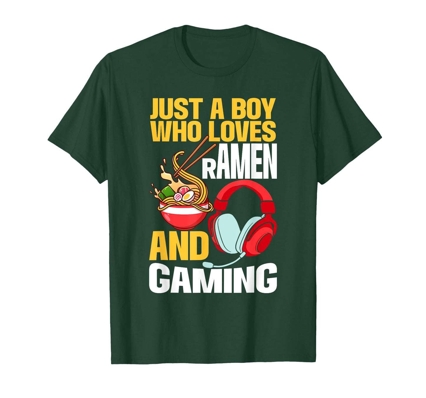 Just A Boy Who Loves Ramen and Gaming Japan Anime Video Game T-Shirt