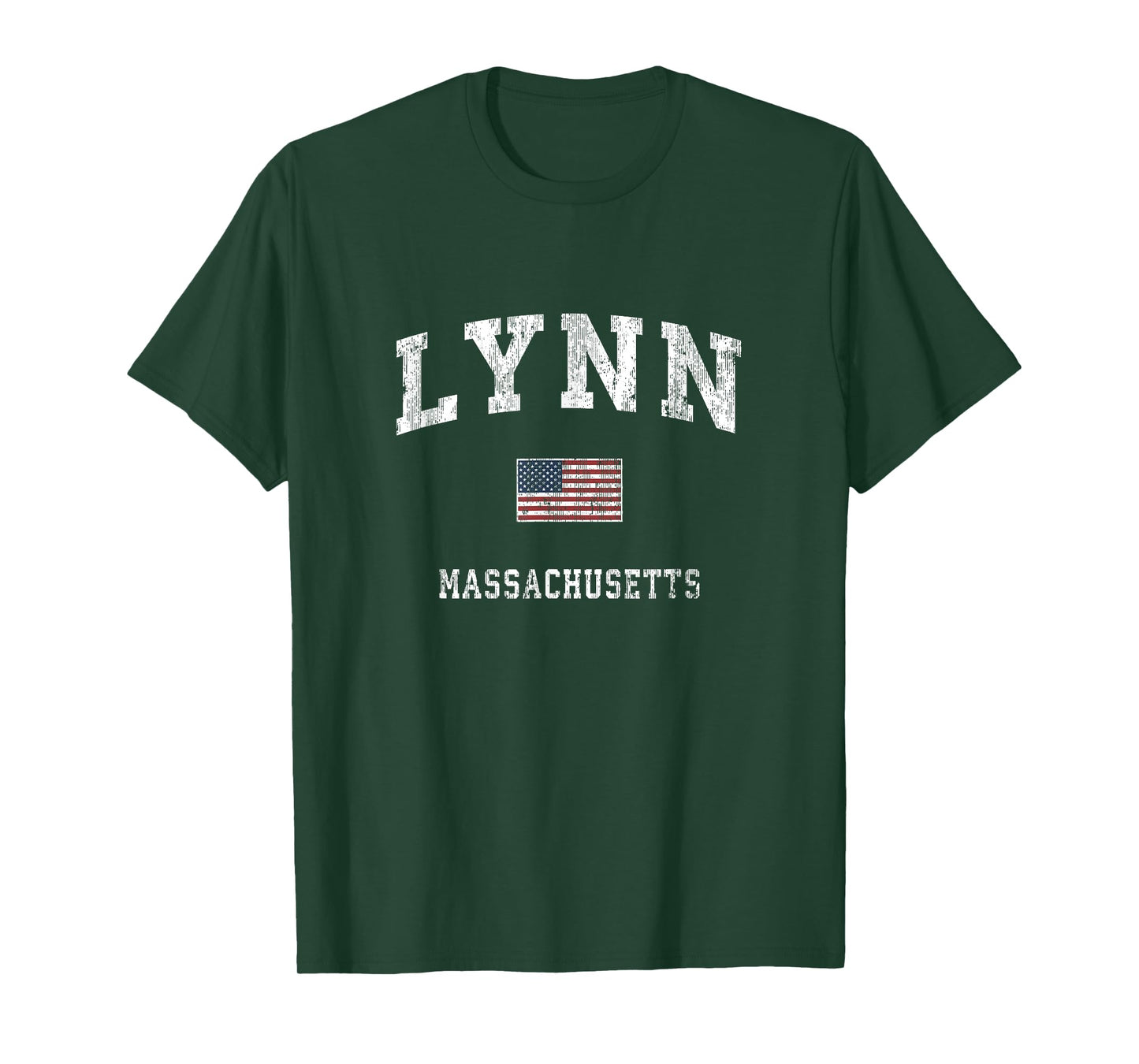 Lynn Massachusetts MA Vintage American Flag Sports Design Women Kids Men T-Shirt