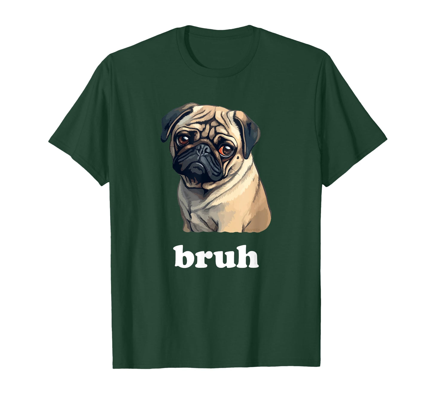 Cute Suspicious Pug says Bruh Funny Dog T-Shirt for Men Women Kids