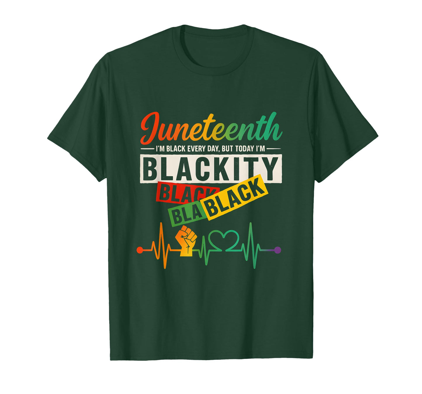 Juneteenth Blackity Heartbeat Black History African America T-Shirt