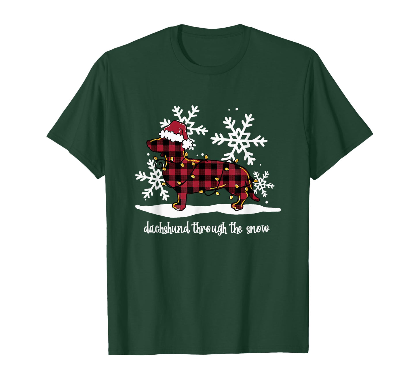 Dachshund Through The White Snow Retro Dachshund Lover Owner T-Shirt