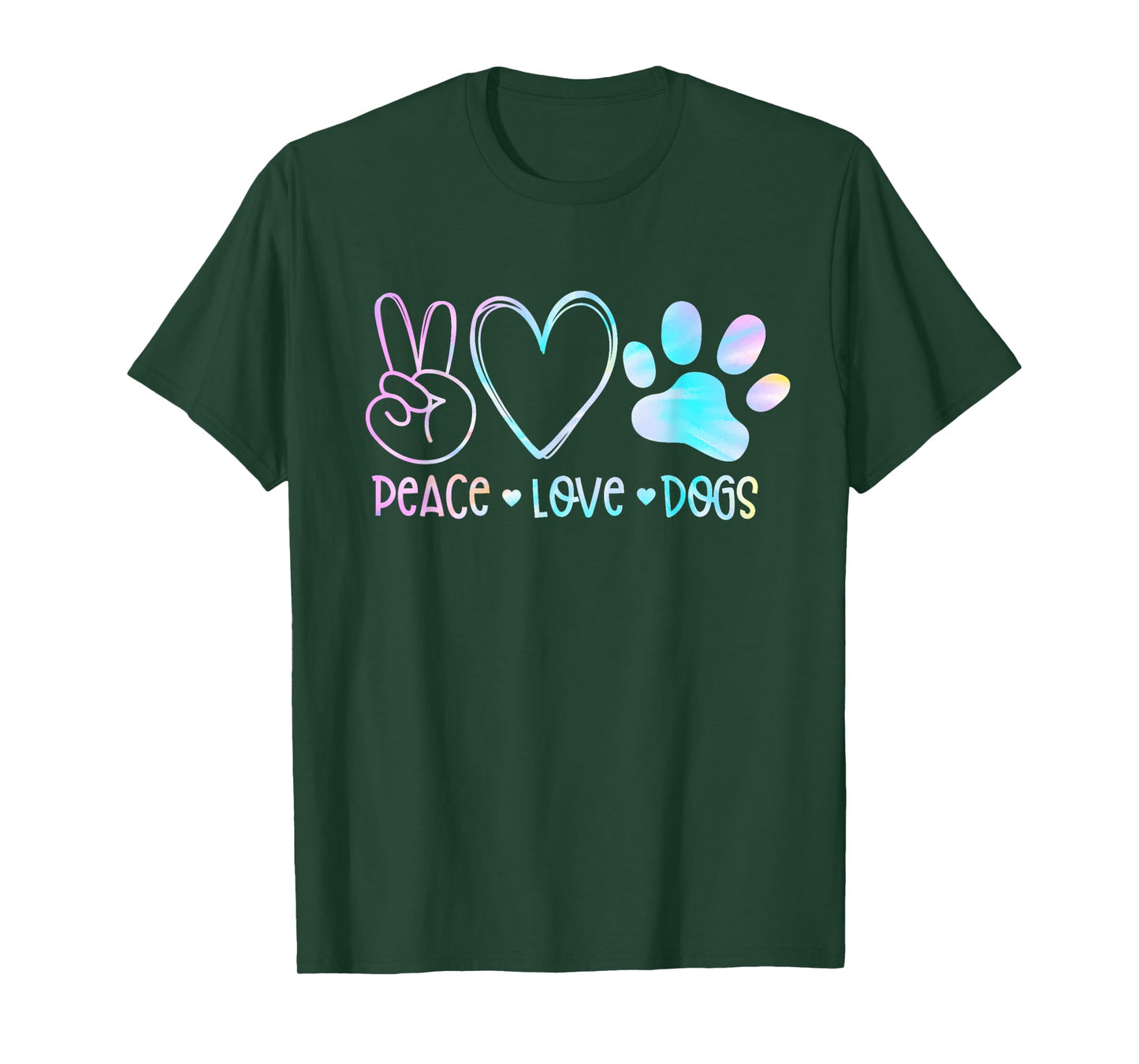 Peace Love Rescue Dog Lover Parent Adopted Tie Dye Pet Owner T-Shirt