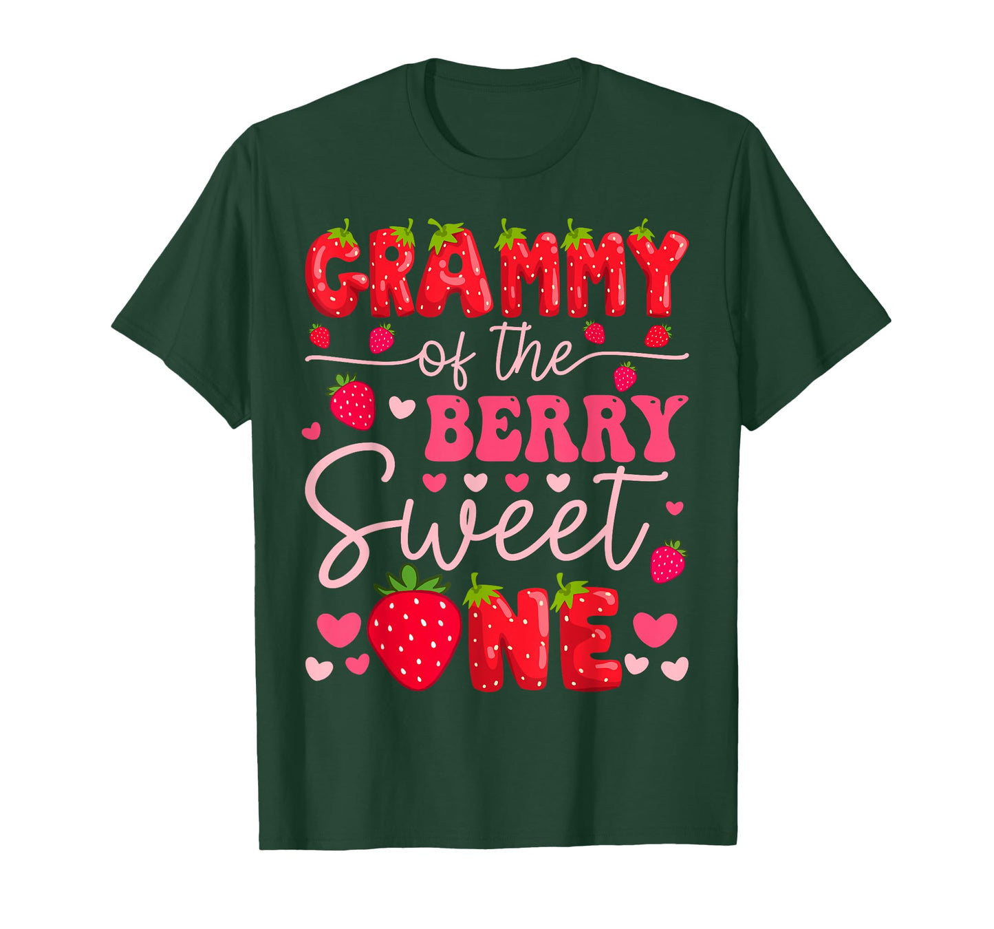 Grammy Of The Berry Sweet One Strawberry 1St Birthday Girl T-Shirt