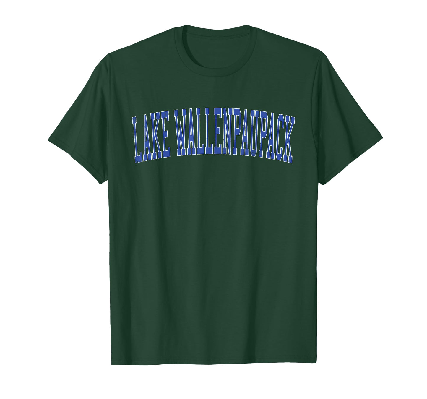 Vintage Lake Wallenpaupack Distressed Blue Varsity Style T-Shirt