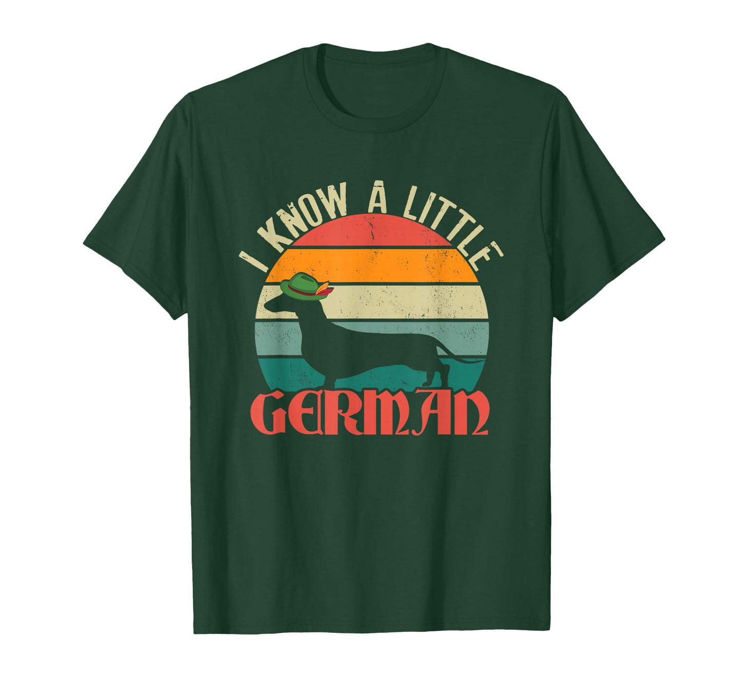 Funny I Know A Little German | Retro Dachshund | Dog Owner T-Shirt