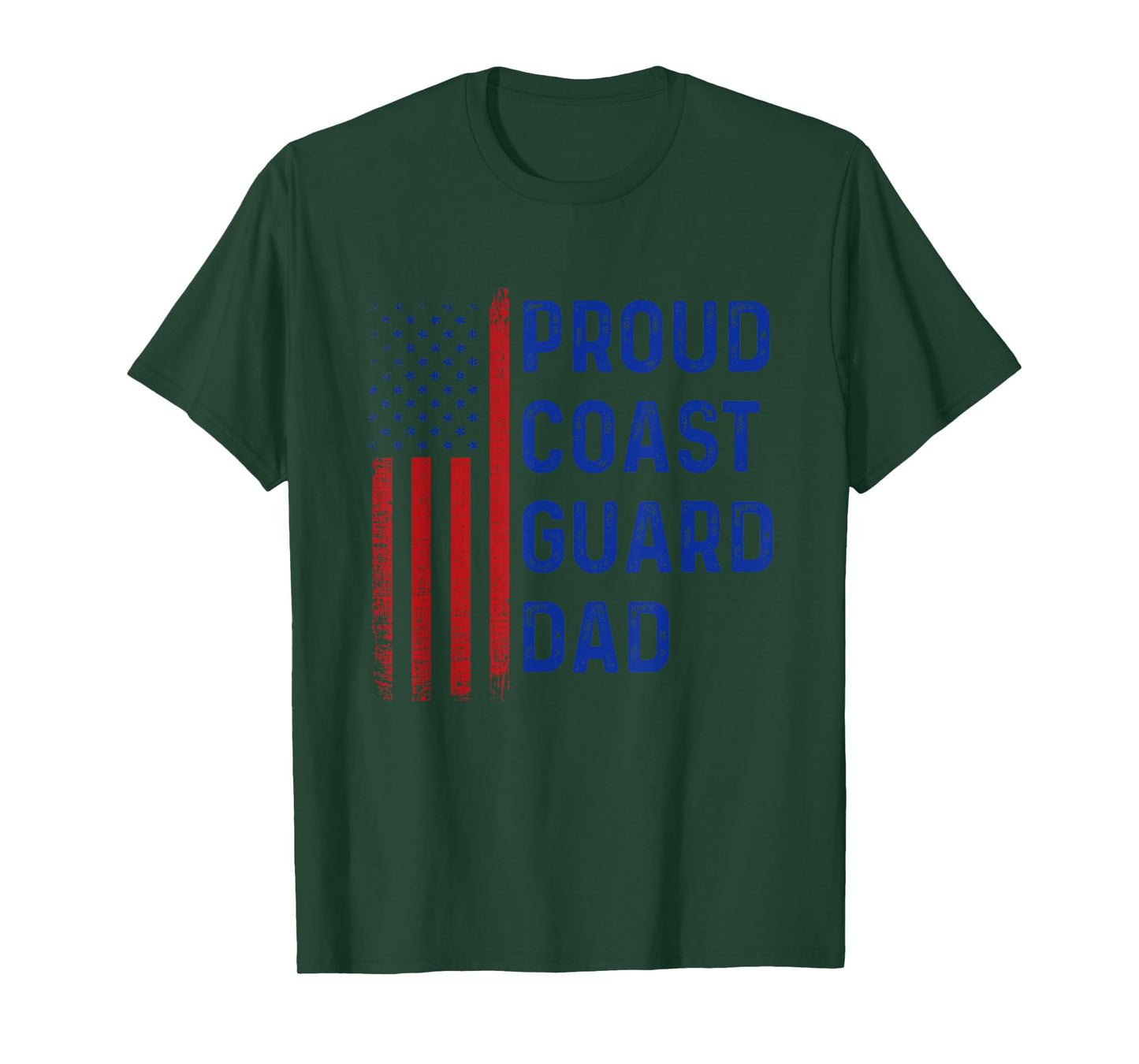 Retro Proud Coast Guard Dad Graduation Dad Usa Flag Outfit T-Shirt