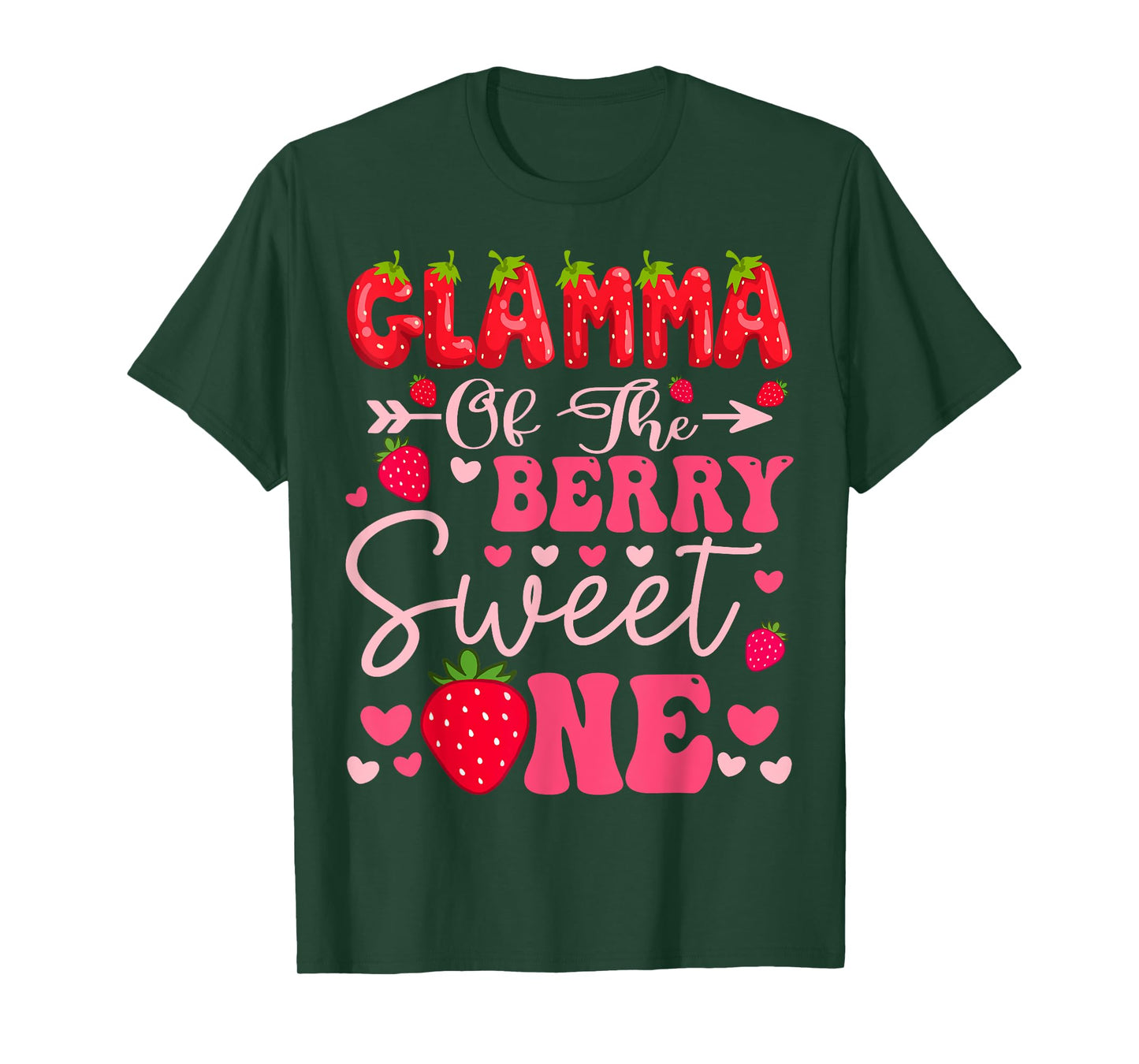 Glamma Of The Berry Sweet One Strawberry 1St Birthday Girl T-Shirt