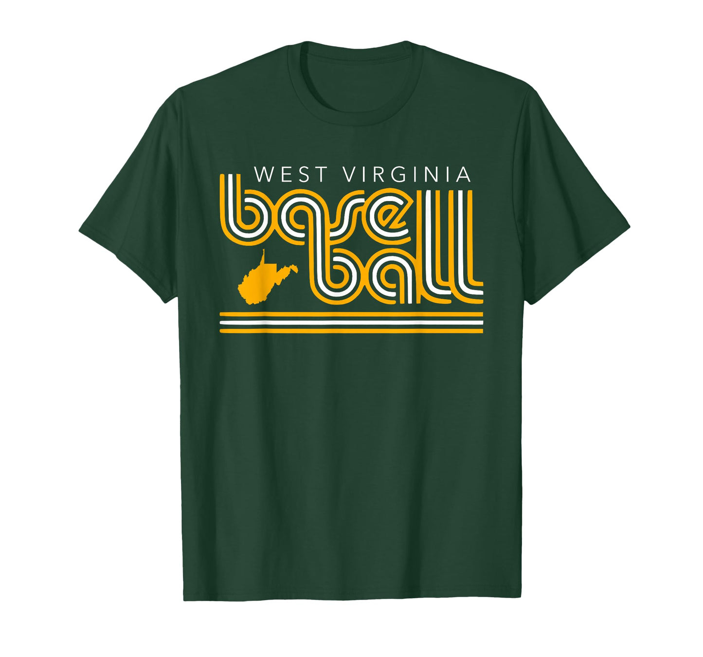 Retro Font West Virginia Baseball Player WV Ball Team Gear T-Shirt