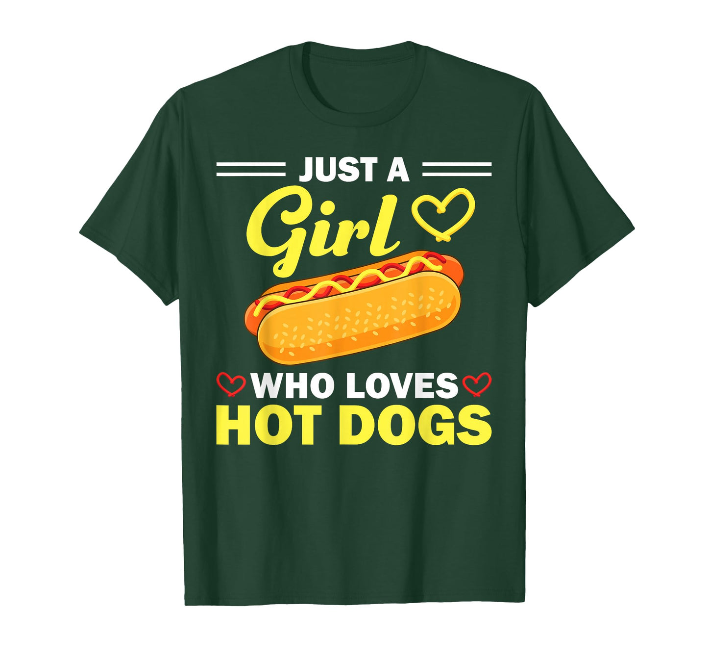 Funny Hot Dog Design for Women Girls Hot Dog Lovers T-Shirt Small