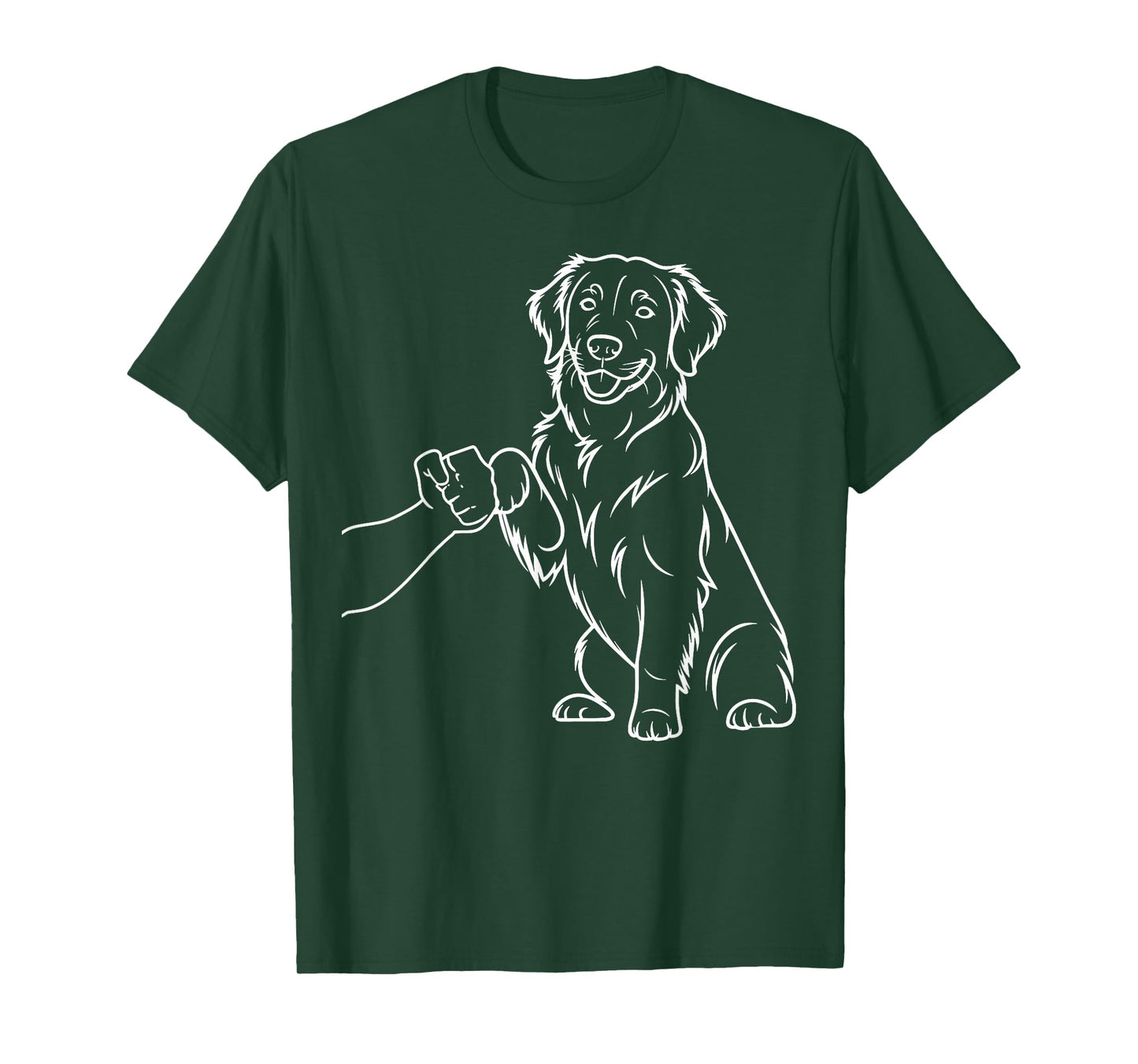 Human and Dog Paw Fist Bump Dog Lover Golden Retriever T-Shirt