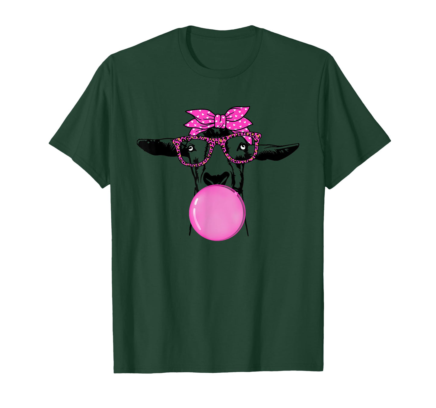 funny goat with bubble gum bandana glasses T-Shirt