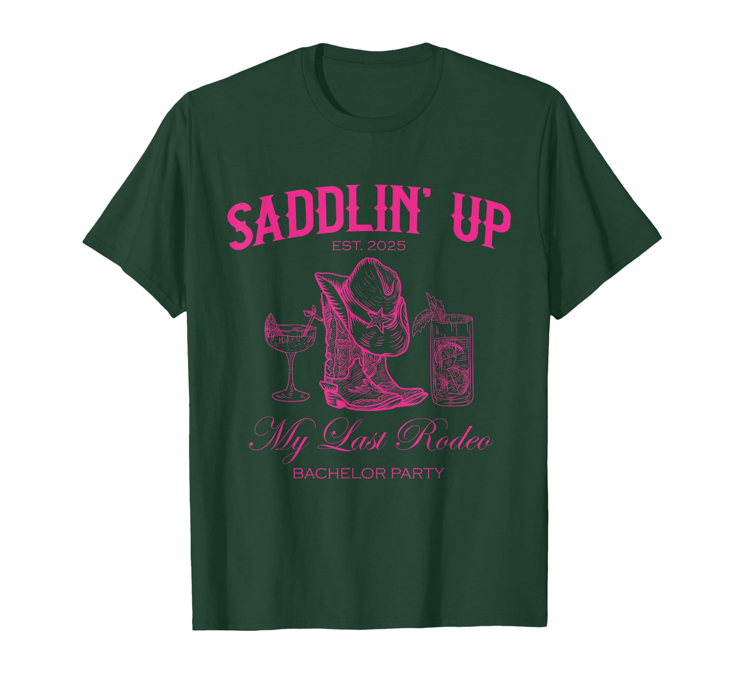 Saddlin Up My Last Rodeo Western Bachelor Party 2025 T-Shirt