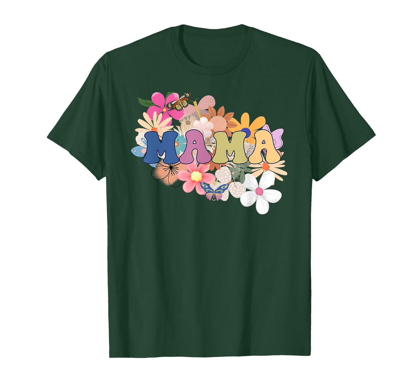 Boho Floral Mama Design with Rustic Wildflower Aesthetic T-Shirt