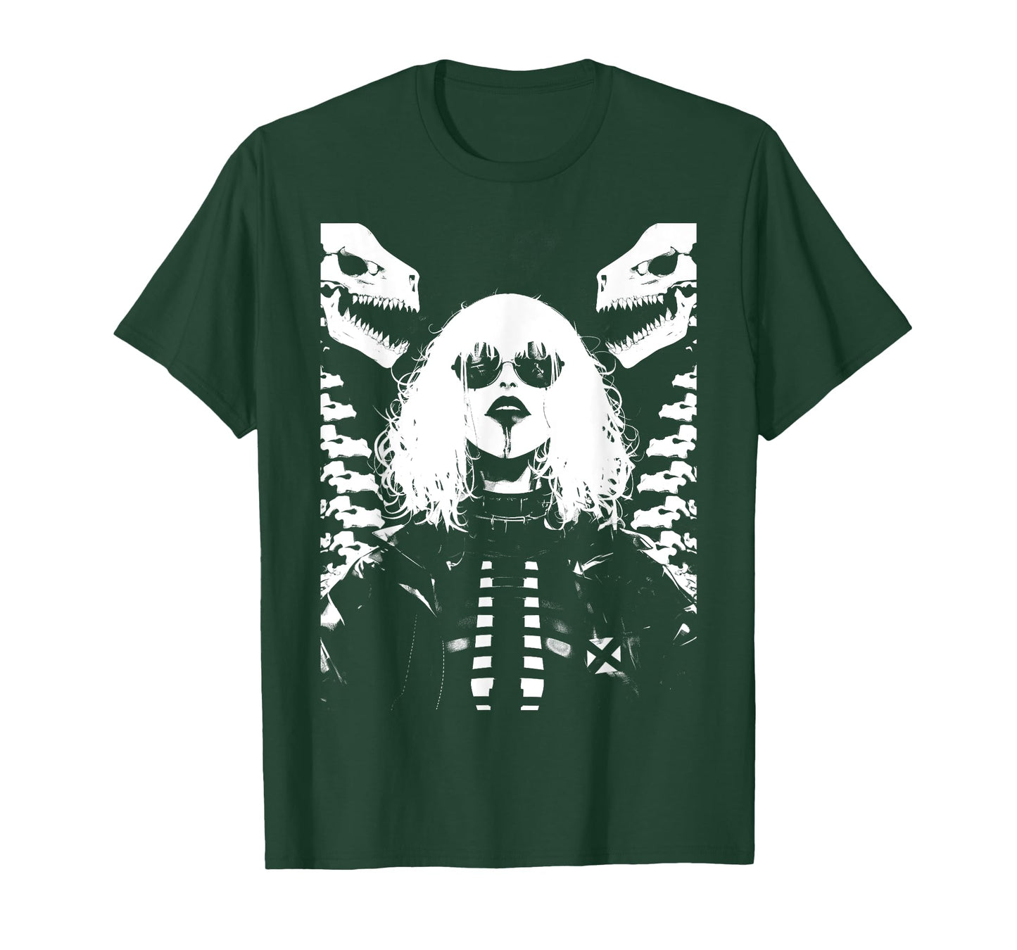 Horror Techwear Ghoul Girl Cybergoth Gothic Anime Manga T-Shirt