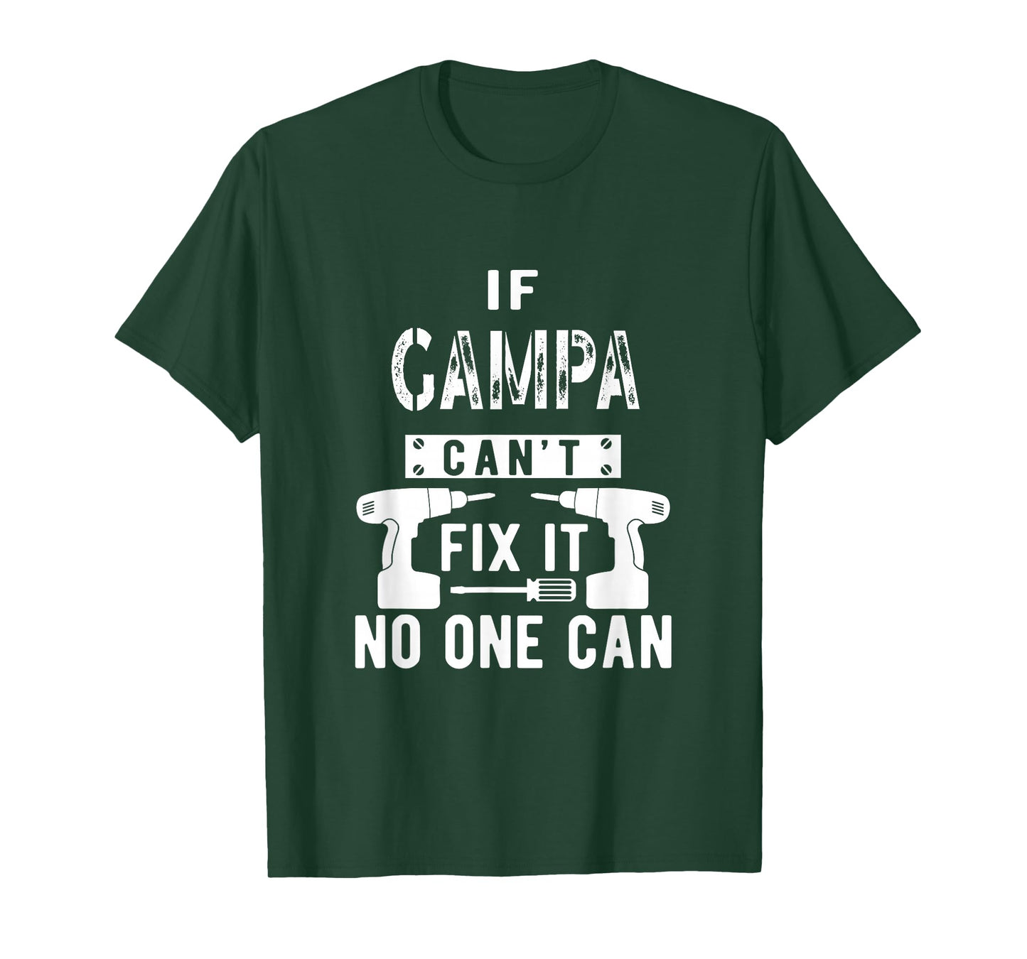 Unique Christmas Birthday Shop If Gampa Can't Fix It No One Can Grandpa Black Crew Neck Short Sleeve Classic Fit Polyester 100% T-Shirt Small