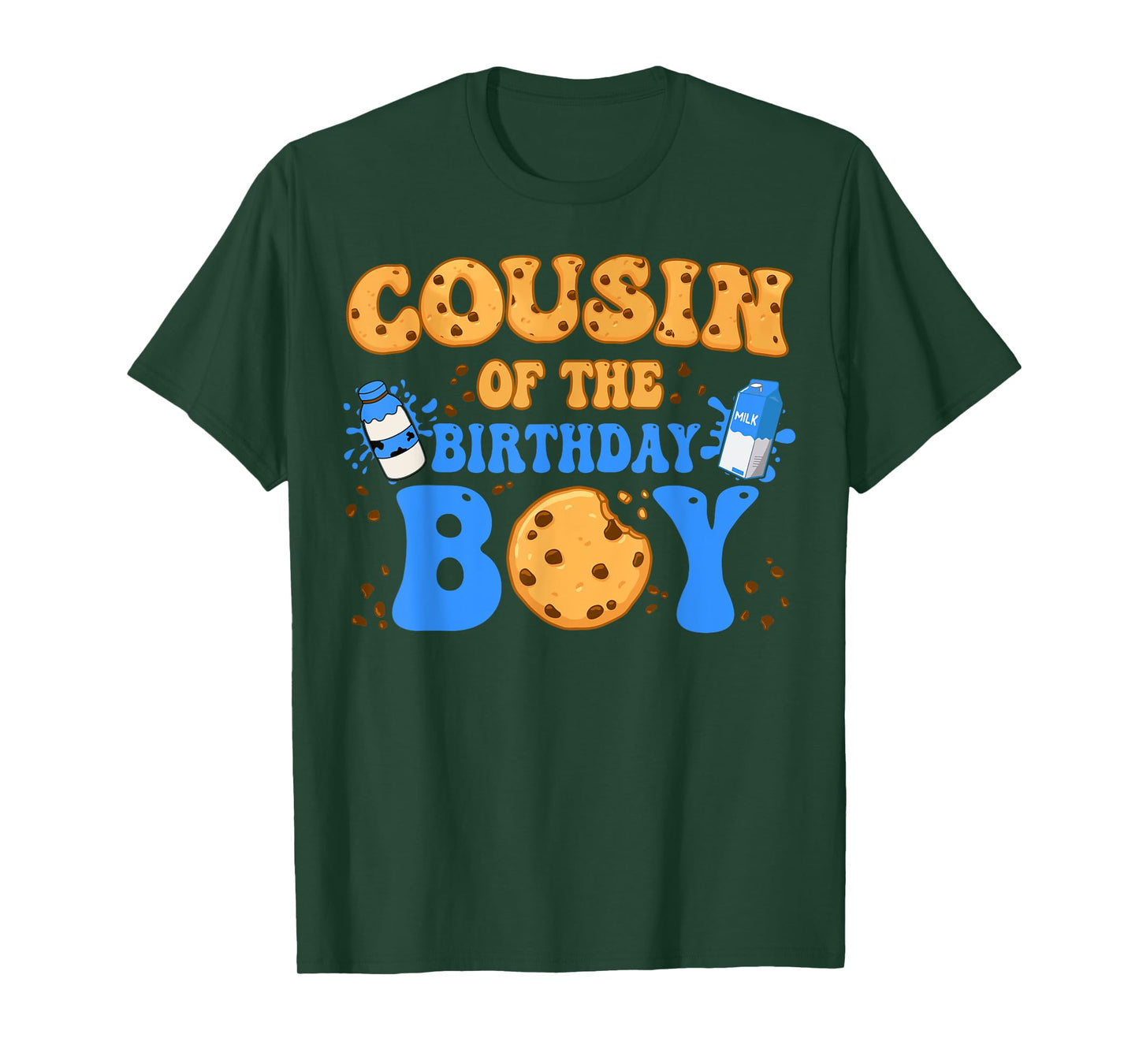 Cousin Of The Birthday Boy Milk and Cookies Lover T-Shirt