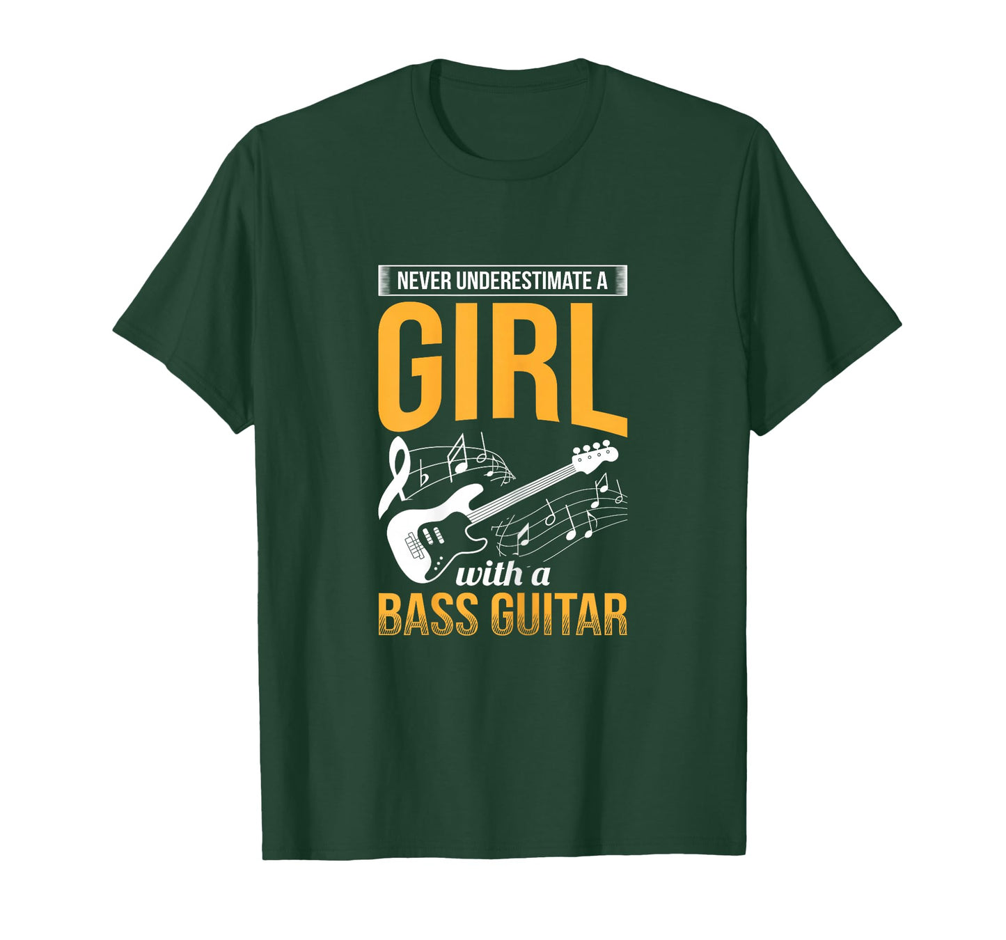 Girl With A Bass Guitar Bassist Musician Bass Player T-Shirt