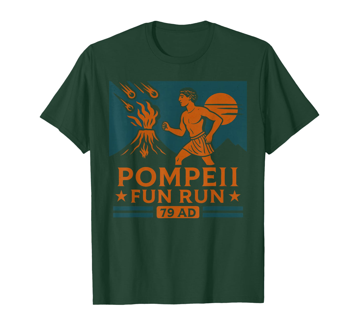 Pompeii Fun Run 79 AD Funny Volcano Geography Volcanologist T-Shirt