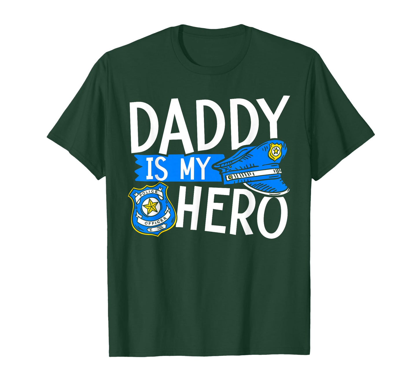 Daddy Is My Hero Kids Police Thin Blue Line Law Enforcement T-Shirt