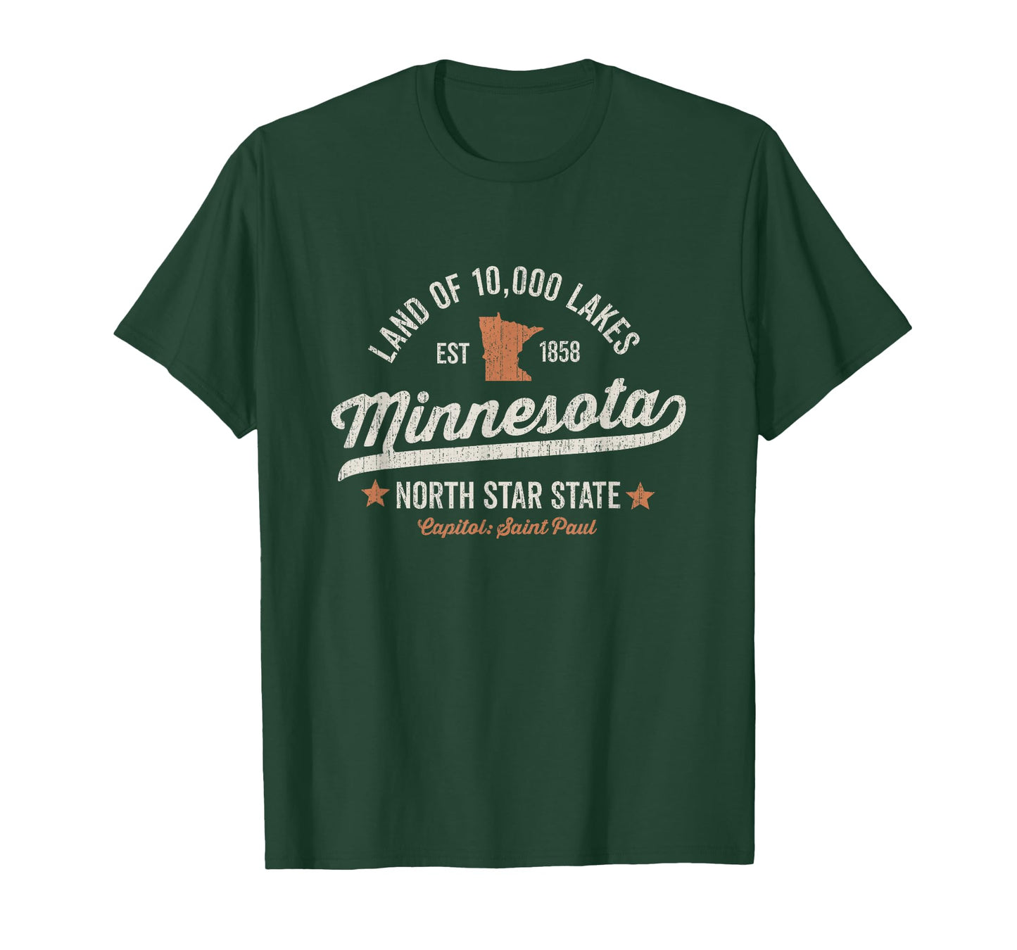 Minnesota Vintage Sports Design North Star State Rough T-Shirt
