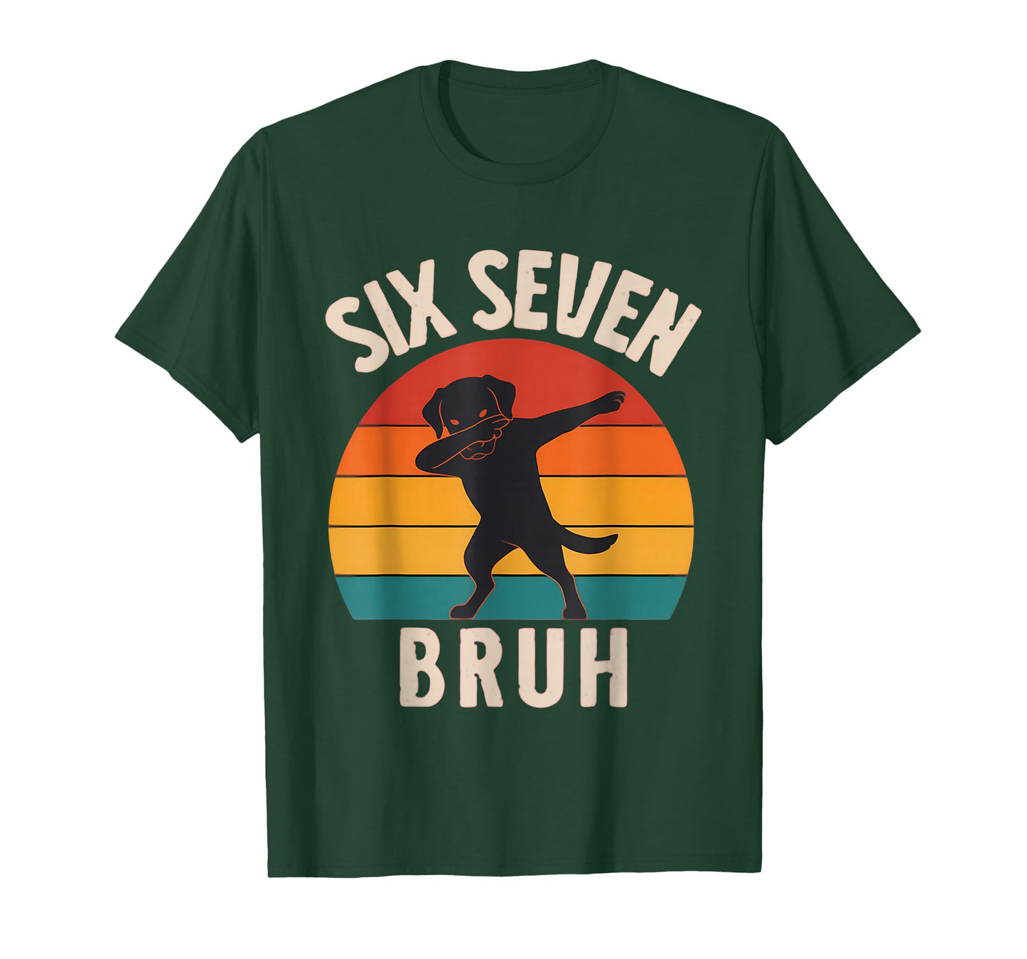 67 Meme 6 7 Dabbing Dog Six Seven Bruh Funny Retro Boys Kids T-Shirt
