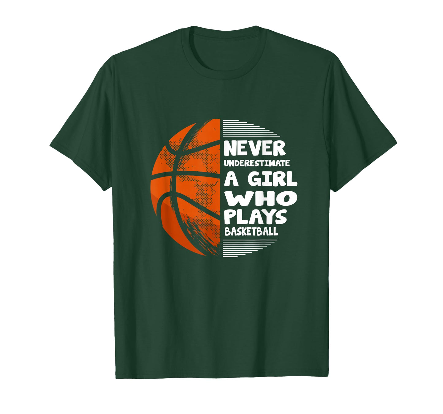 Hoops Girls Never Underestimate A Girl Who Plays Basketball T-Shirt
