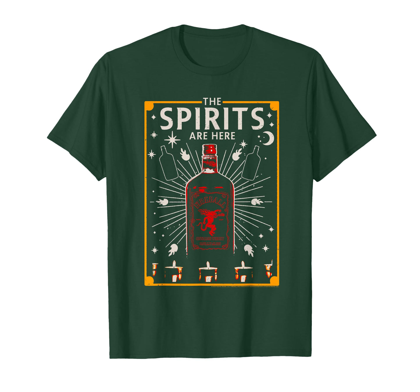 Fireball Cinnamon Whisky Bottle Spirits Are Here T-Shirt