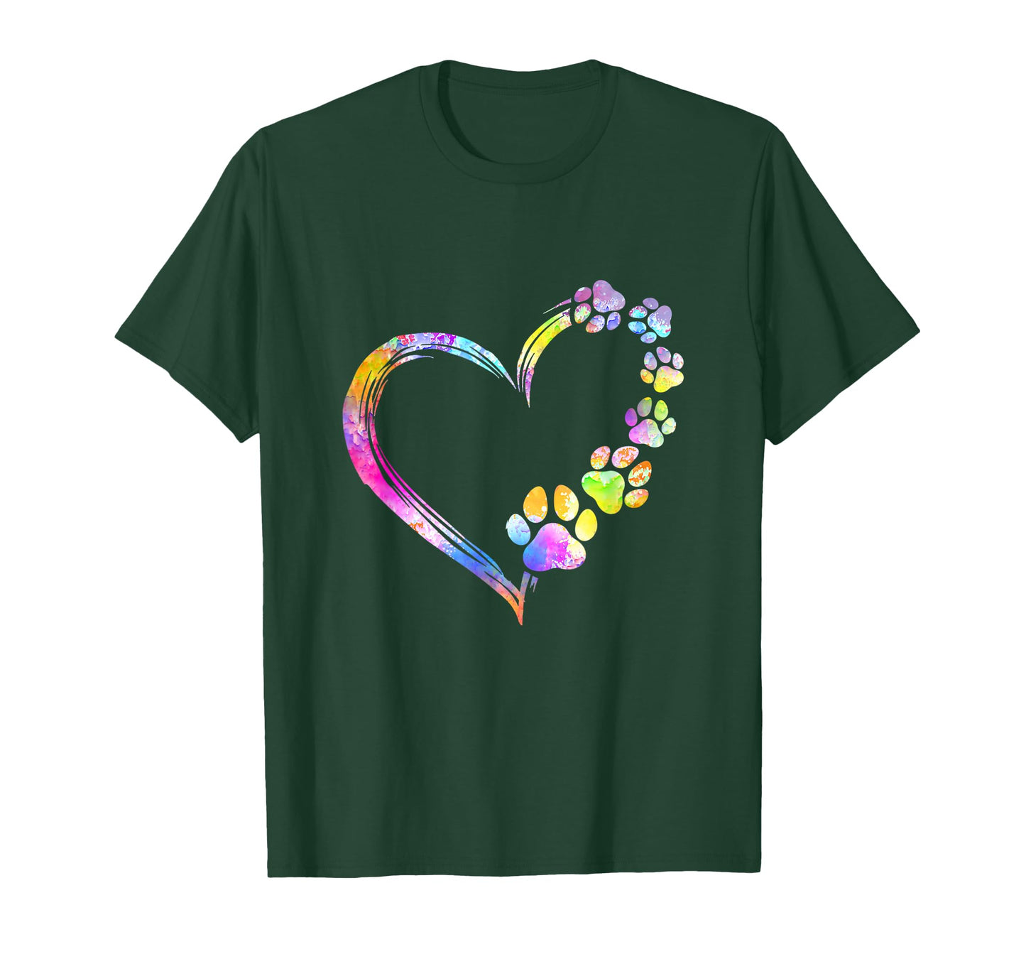 Dog Mom Dad Puppy Love Dogs Paw Print Heart Tie Dye Design T-Shirt