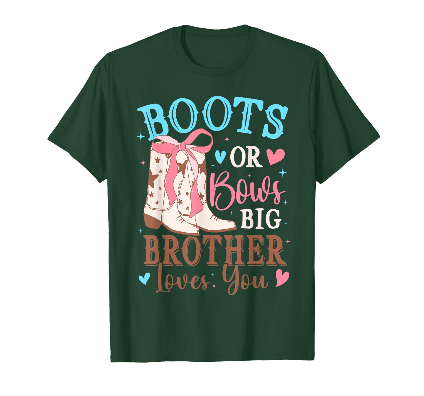 Boots or Bows Gender Reveal Decorations Big Brother Loves T-Shirt