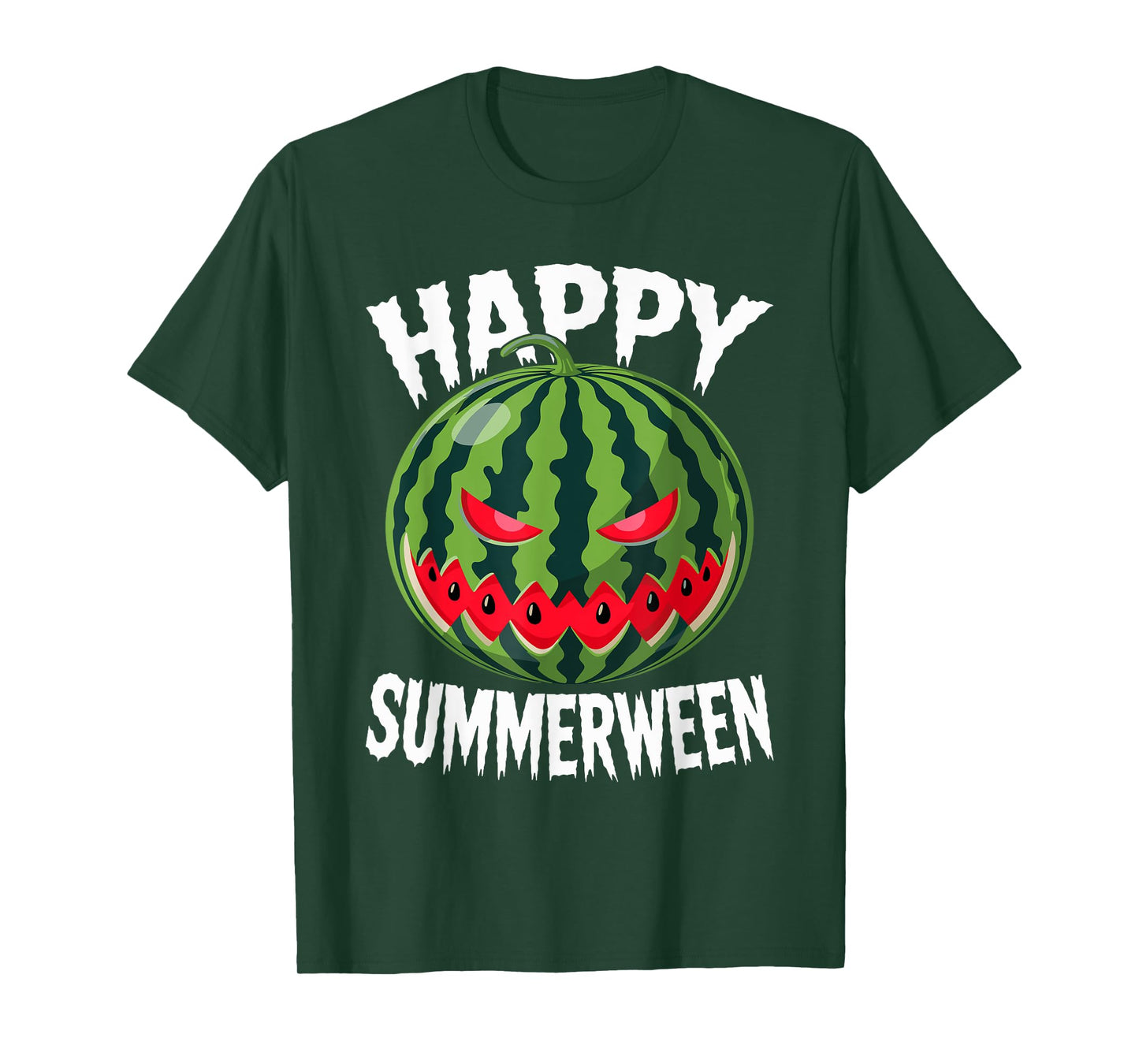 Watermelon Jackolantern Summer Halloween Happy Summerween T-Shirt