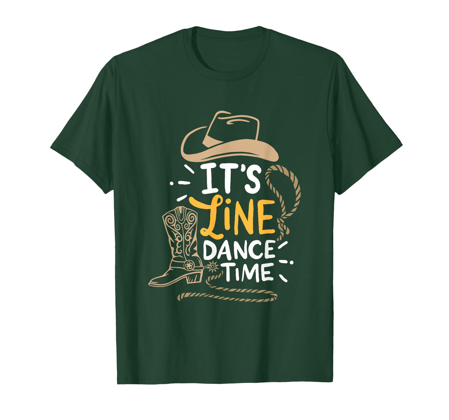 Cool Line Dance It's Line Dance Time Country Western Boots T-Shirt