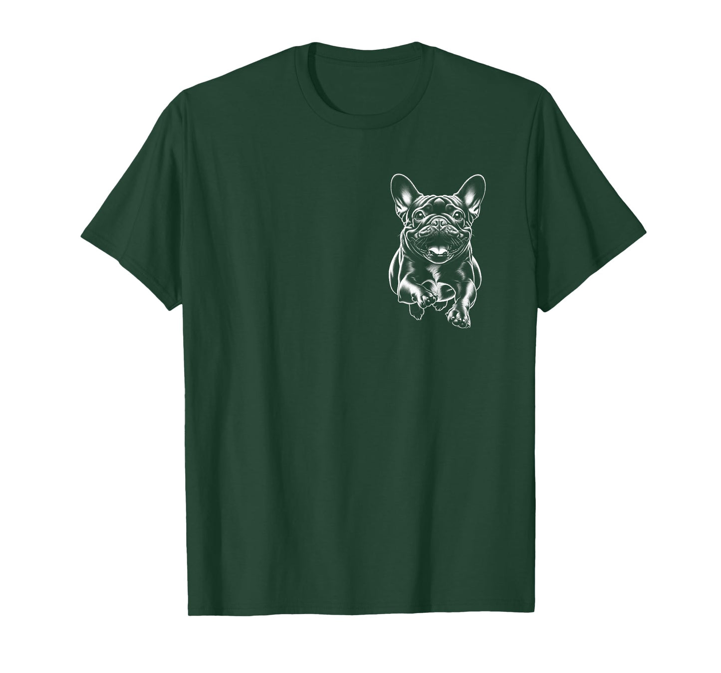 Cute French Bulldog Running On Chest T-Shirt
