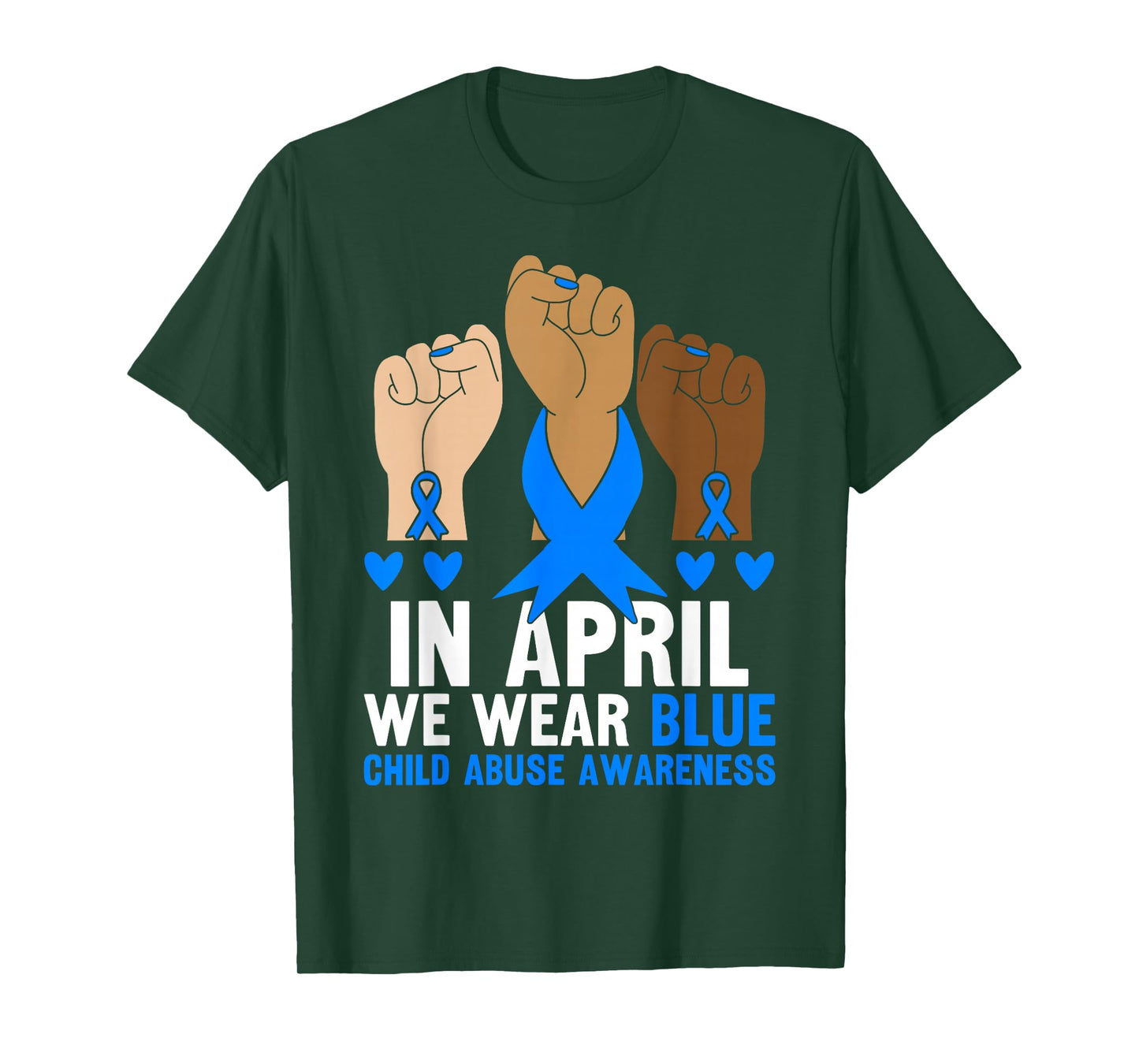 in April We Wear Blue Child Abuse Awareness Kids Abus T-Shirt