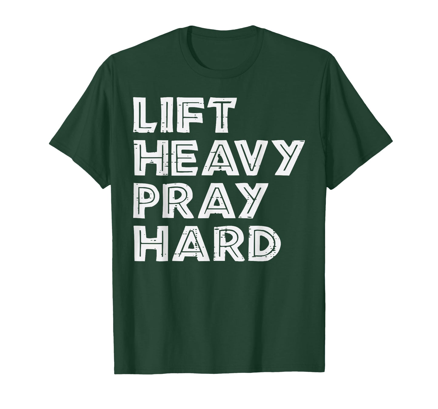 Workout Lift Heavy Pray Hard Gym Fitness Christian Women Men T-Shirt