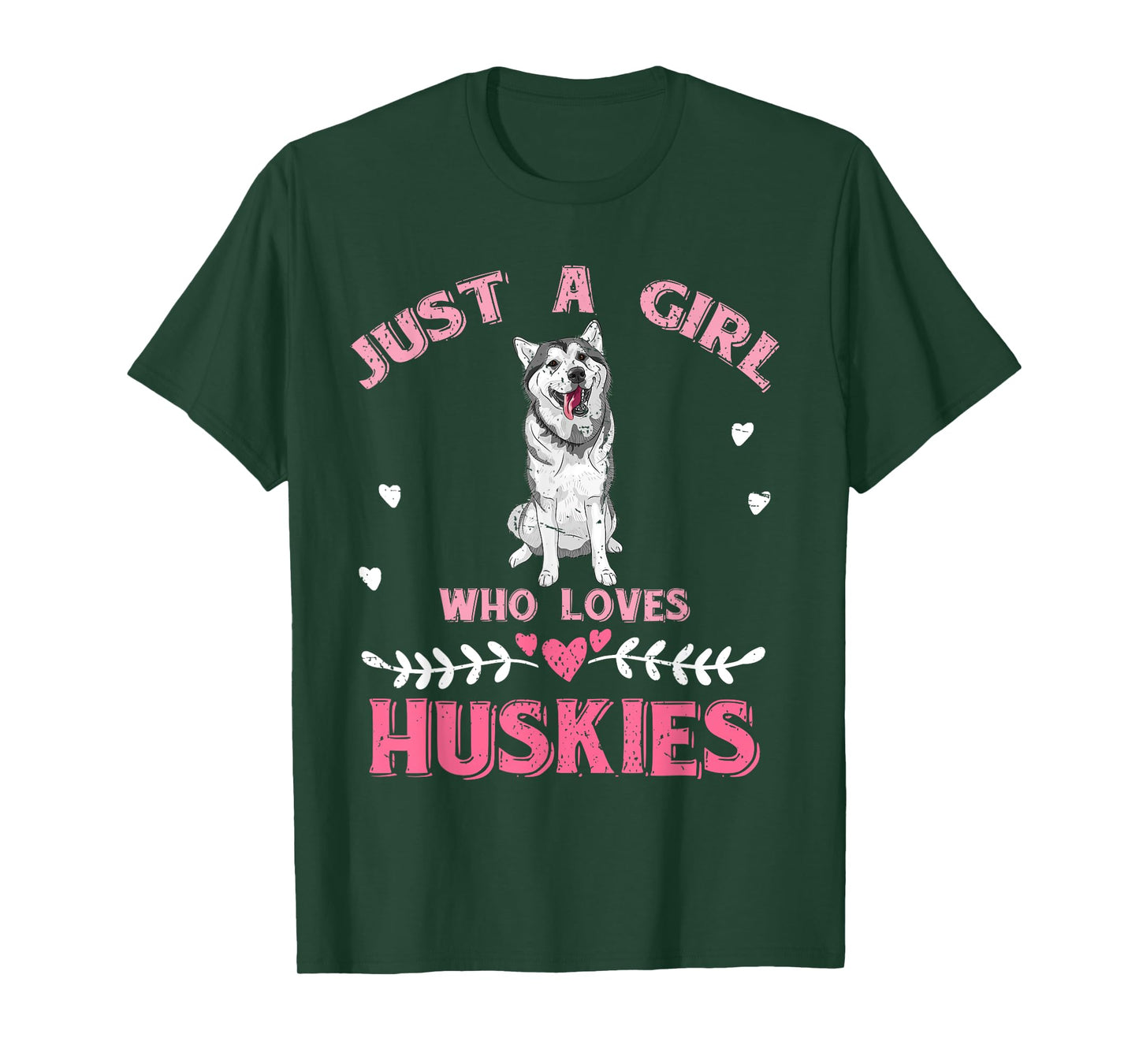 Just A Girl Who Loves Huskies Dog Lover Women Girls Husky T-Shirt